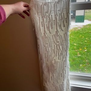 Making Magic White Fringe Lace-Up Mini Dress